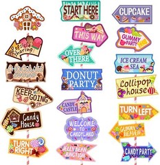 20 Pcs Candyland Party Decorations Candy Land Party Sign Welcome Candyland Candy