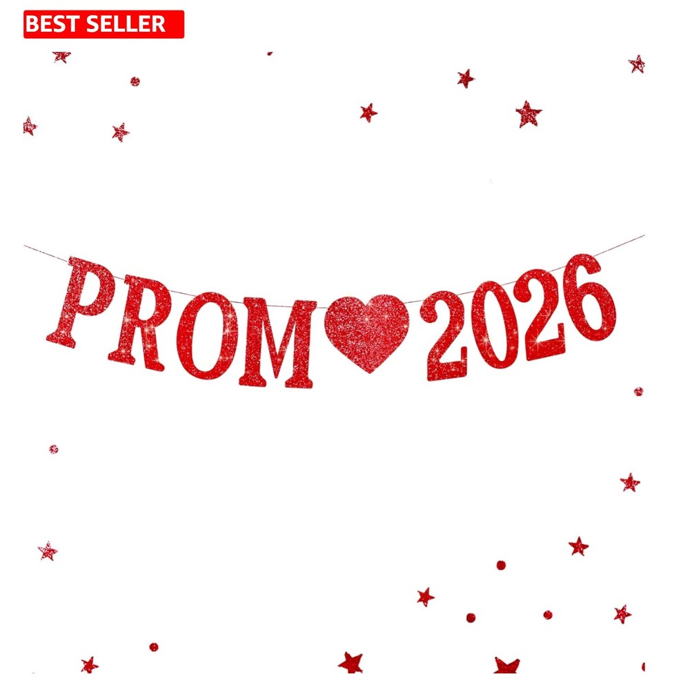 Pre-Strung Prom 2026 Banner – Sparkly Graduation Celebration Decor