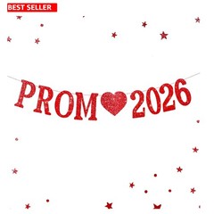 Pre-Strung Prom 2026 Banner – Sparkly Graduation Celebration Decor