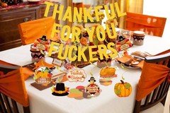 Thanksgiving Decorations, Friendsgiving 1 inch x 1 inch, Gold 2