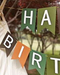 Brown Happy Birthday Banner Party Supplies Handmade Garland Decorations Tropi…