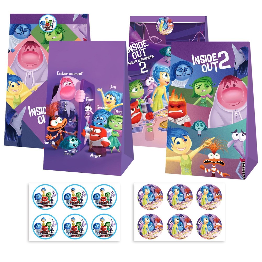 Inside Out Candy Bags 12PCS Party Favor Gift Bags Birthday Party Decorations