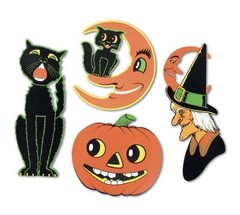Beistle Retro Halloween Cutouts (4/pkg) – Decoration for Halloween Reproductions