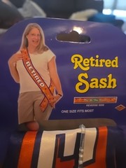 Retired Satin Sash Retirement Party Supplies Decorations Orange New With Tag