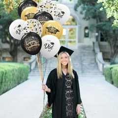 75 Pack Graduation Party Decorations Balloons Set – 12 Inch Black Gold Gradua…