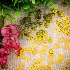 1400 PCS Gold 50th Number Birthday Confetti Wedding Anniversary 2 Bags