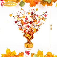 3 Pcs Fall Centerpieces for Tables Fall Thanksgiving Halloween Maple Leaves O…