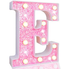 LED Marquee Letter Lights, Light Up Pink Letters Glitter Alphabet Letter Sign…