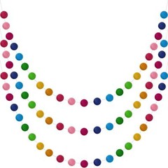 3 Pcs Wool Felt Ball Garland Colorful Pom Pom Garlands for Wall Christmas Tree