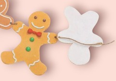 christmas Garland. Gingerbread man bunting. colourful gingerbread man