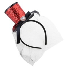 Halloween Skeleton Headband With Mesh Veil Hairpieces Head Costume Accessory
