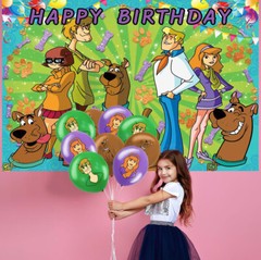 Scooby Birthday Party Supplies Set Plates Balloons Banner Tablecloth Theme Party