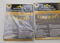 CONGRATS Gold Balloon 37.25″ Inflatable Party Decoration w/ Hang Ribbon 2 PACK