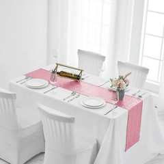 2 Packs 12 x 108 inches Light Pink Sequin Table Runner, Glitter Pink Table Ru…