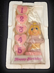 Vintage MUPPET BABIES Miss Piggy Birthday Candle Enesco 1984 MIB RARE