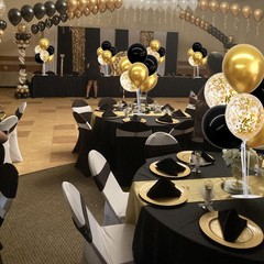 4 Set Balloon Centerpieces for Table,Balloon Stand Kit for Party Black Gold