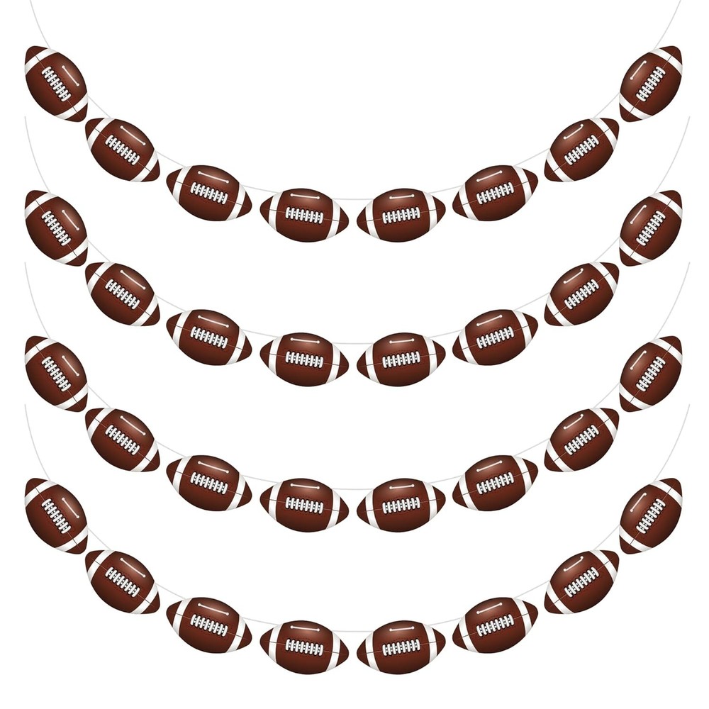 Football Party Decorations Banner Hanging Swirls Birthday Ceiling Supplies 4PC