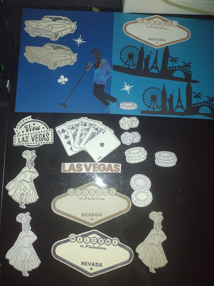 Vegas themed cut-outs, confetti, Arts and Crafts, table, party decor w/keychain