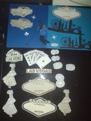 Vegas themed cut-outs, confetti, Arts and Crafts, table, party decor w/keychain