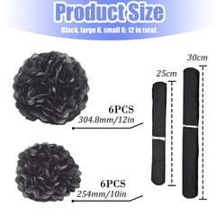 12Pcs Tissue Paper Pompoms 10in+12in Paper Pom Poms Flowers Fluffy Paper Flow…