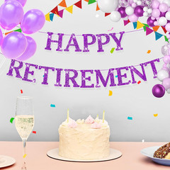 Pre Strung Happy Retirement Banner,Glitter Happy Retirement Banner,Pre-Strung on