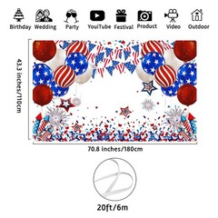 Independence Day Banner Backdrop for 4th of July Party Photoshoot Photography Ba