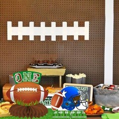 Football First Year Down Honeycomb Centerpieces 12Pcs Football 1st Table Cent…