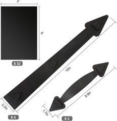 Magnetic Garage Door Decoration Kit Include Faux Windows Hinges and HandlesBlack