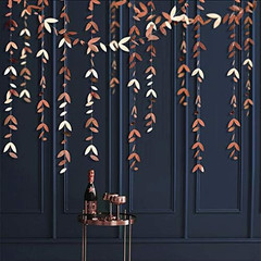 Pinkblume Rose Gold Party Decorations Leaf Garland Hanging Paper Rose Gold Leave