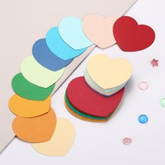 100 Pcs 3.7×3.2 Inch Multicolor Heart-Shape Paper Cutouts for Valentines Day