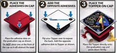Customizable Black Graduation Cap Topper – Lightweight Plastic, Hand Wash Only