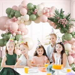 Pink and Green Balloon Arch Kit with Sand White Sage Green and Pink Balloons …