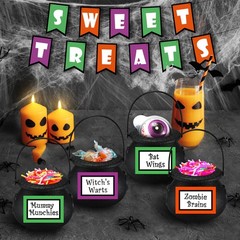 Meanplan Halloween Witch Party Favors Black Mini Cauldrons 2.8″ 12pcs