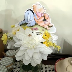 27 Pack Classic Winnie Centerpieces for Tables Pooh Toppers with Wooden Stick Oh