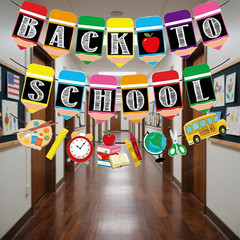 3Pcs Back to School Banner Decorations Welcome Back Banner Decor for Classroom O