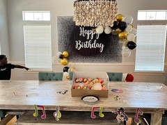 Birthday Photography Background 7x5FT Grey Glitter