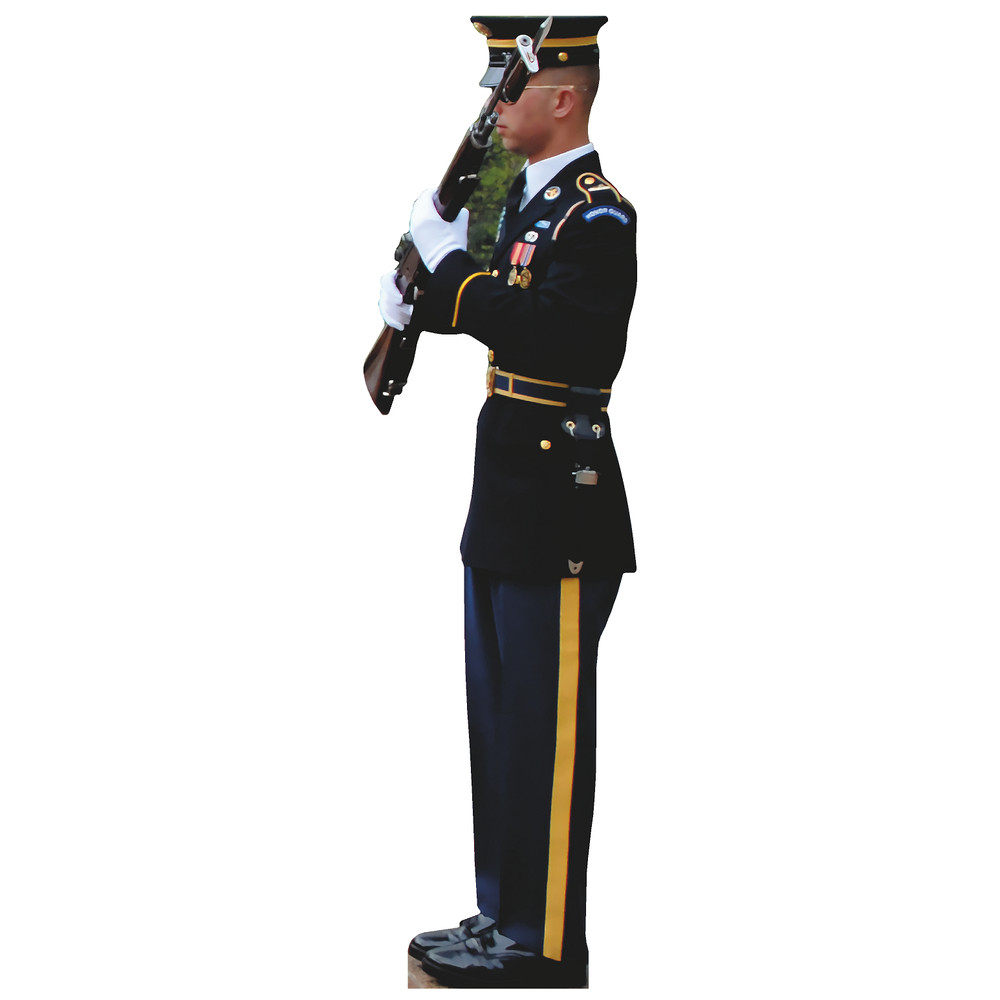 H32033 US Army Honor Guard Rifle Tomb Unknown Soldier Cardboard Cutout Standup