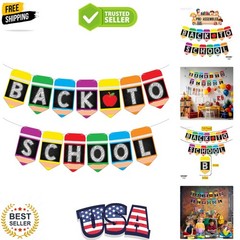 Large Back To School Banner – 2 Strings 10 Feet, No DIY | Pencil Banner, Welc…