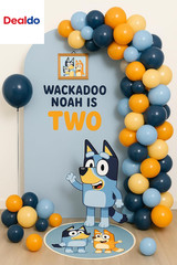 Blue Dog Balloon Arch Garland Kit for Boys Girls Wackadoo I’M Two Birthday Puppy
