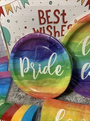 Rainbow Pride Decorations Dinnerware Party Set NEW In Box