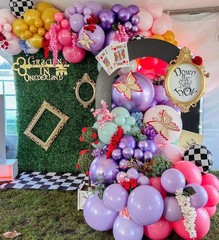 Alice in Wonderland Balloon Garland Arch Kit, 163pc Purple Pink Rainbow Ballo…