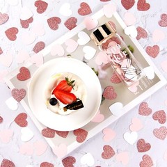 Rose Gold Pink White Heart Confetti 300PCS Party Decor for Wedding Shower
