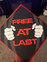 Customizable Black Graduation Cap Topper – Lightweight Plastic, Hand Wash Only