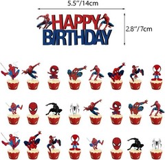 52pcs Spider Birthday Decorations Pack – Cartoon Spider Party Decorations Sup…