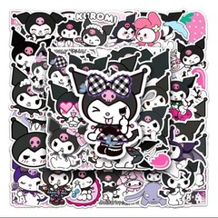 50pcs KUROMI Gothic Cartoon Stickers | Kawaii Devil Bunny Style | Laptop Bottle