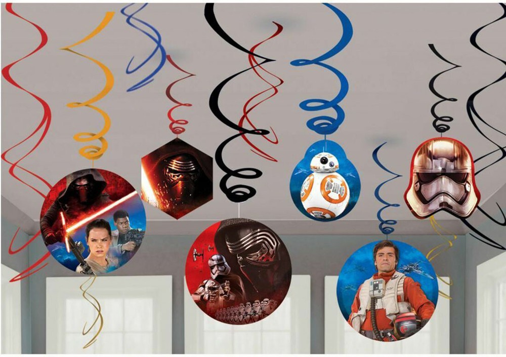 Star Wars EP 7 Swirl Decorations~Star Wars EP Vll Birthday Party Hanging Swirls