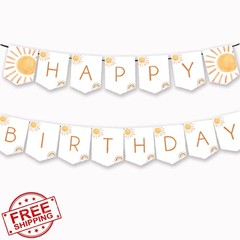 Boho Sun Birthday Banner – First Trip, Around The Sun, Boho Hippie Sunshine, …