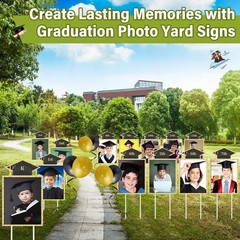 13 Pcs Glitter Graduation Yard Signs with Stakes, Class of 2026 Outdoor Decor, P