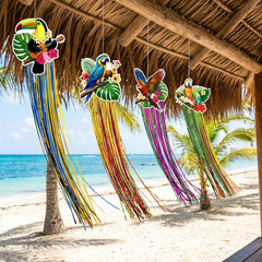 10Pcs Hawaiian Luau Party Decorations – Tropical Birds Hanging Decor with Aloha