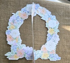 Vintage 1986 Hallmark Floral Wedding Bell Centerpiece 12″ Honeycomb Tissue